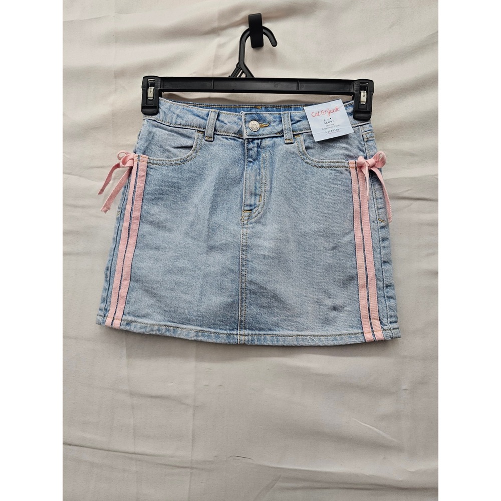 Cat & Jack Girls Denim Skort Blue Cotton Blend Casual Size Large